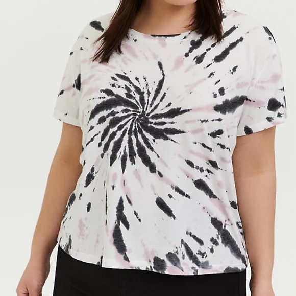 TORRID - CROP TEE -TIE-DYE WHITE - SZ 2x - Picture 2 of 9